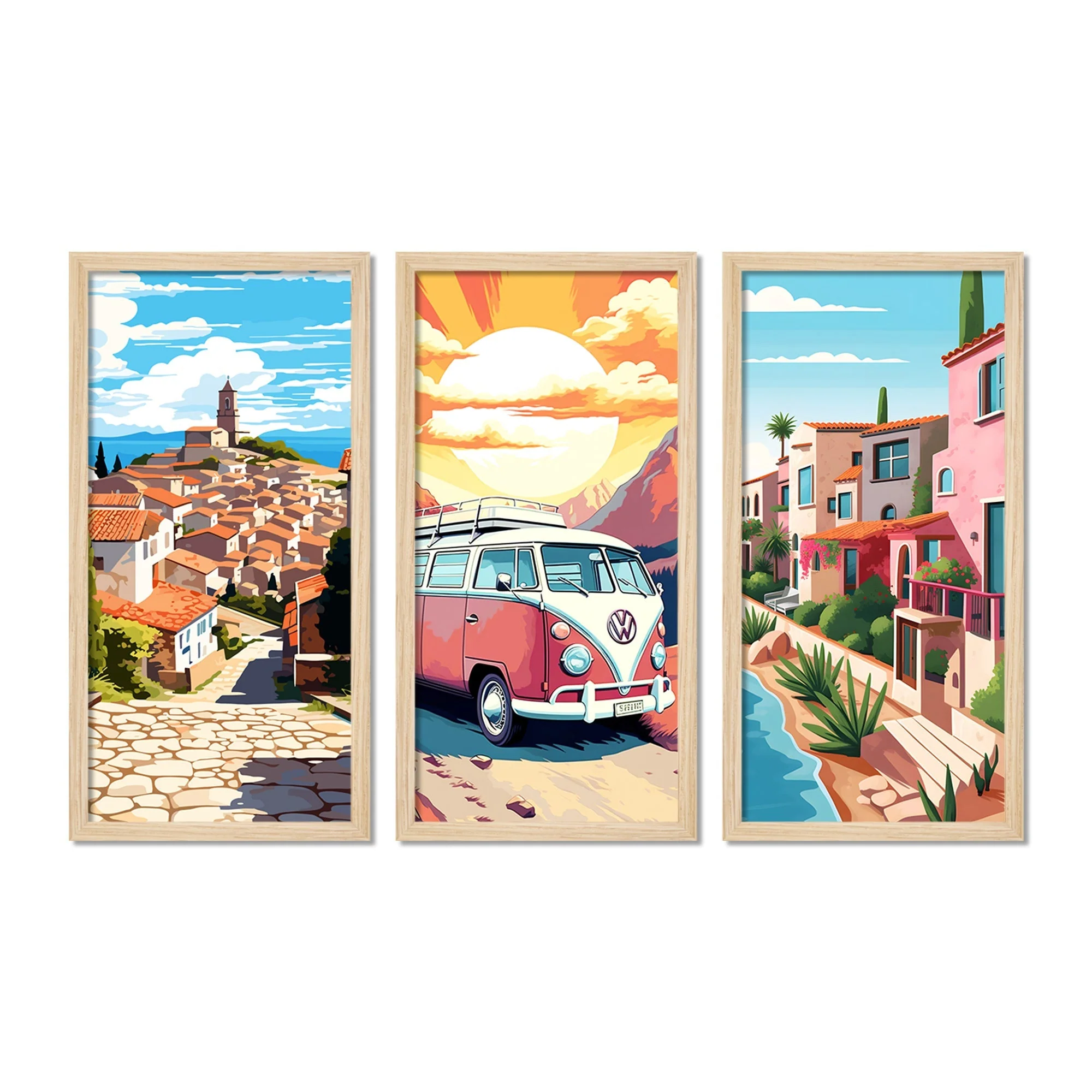 Beautiful Nature View Premium Wooden Wall Frame Set of Three - Image 4