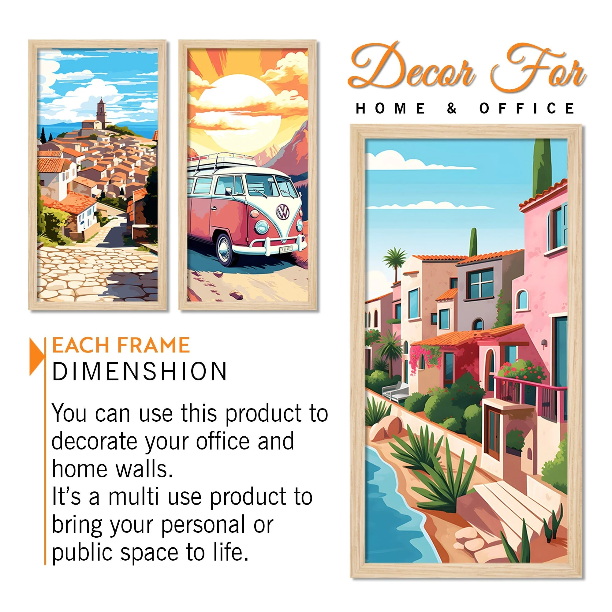 Beautiful Nature View Premium Wooden Wall Frame Set of Three - Image 5