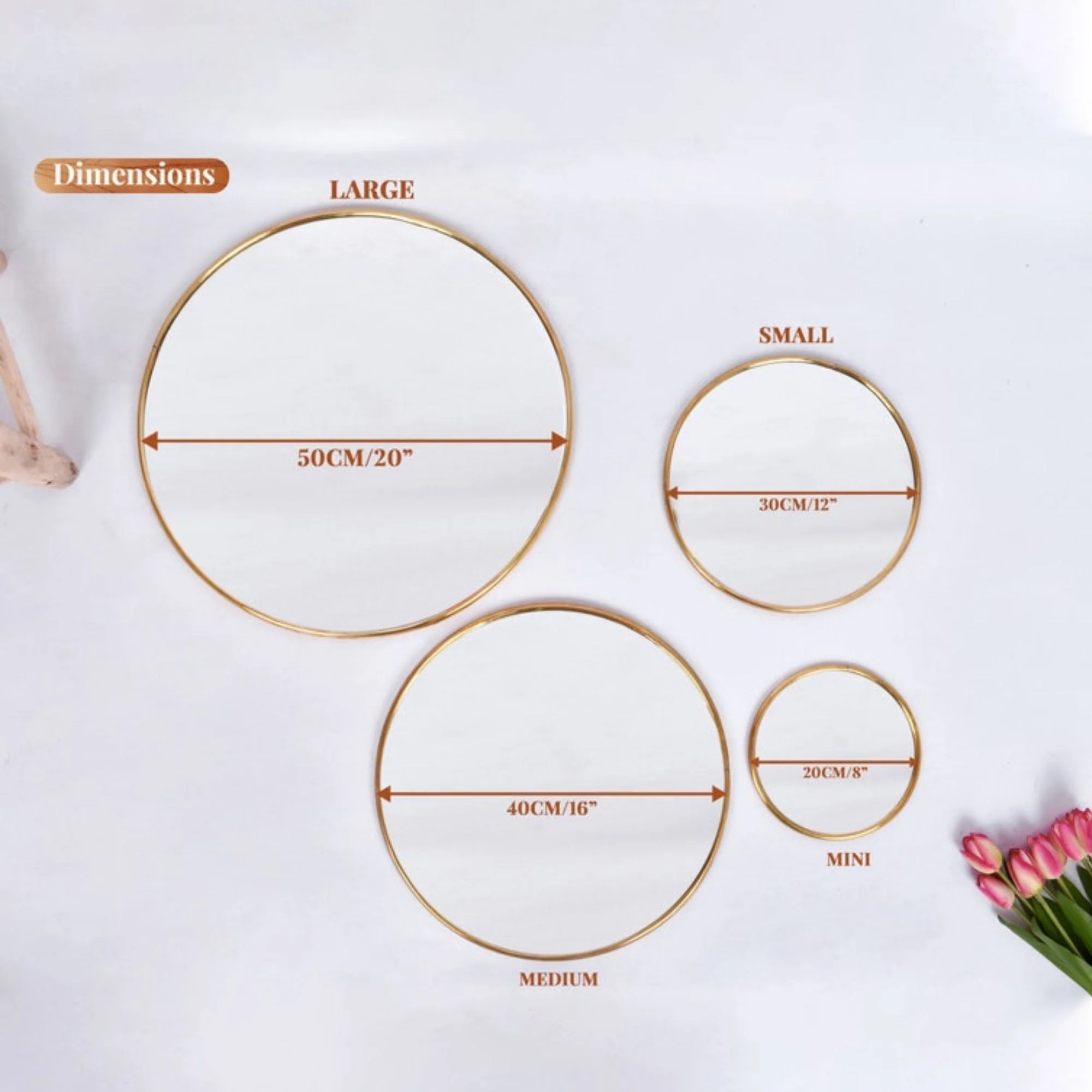 Modern Golden Abstract Round Shaped Wall Mirror - Image 6