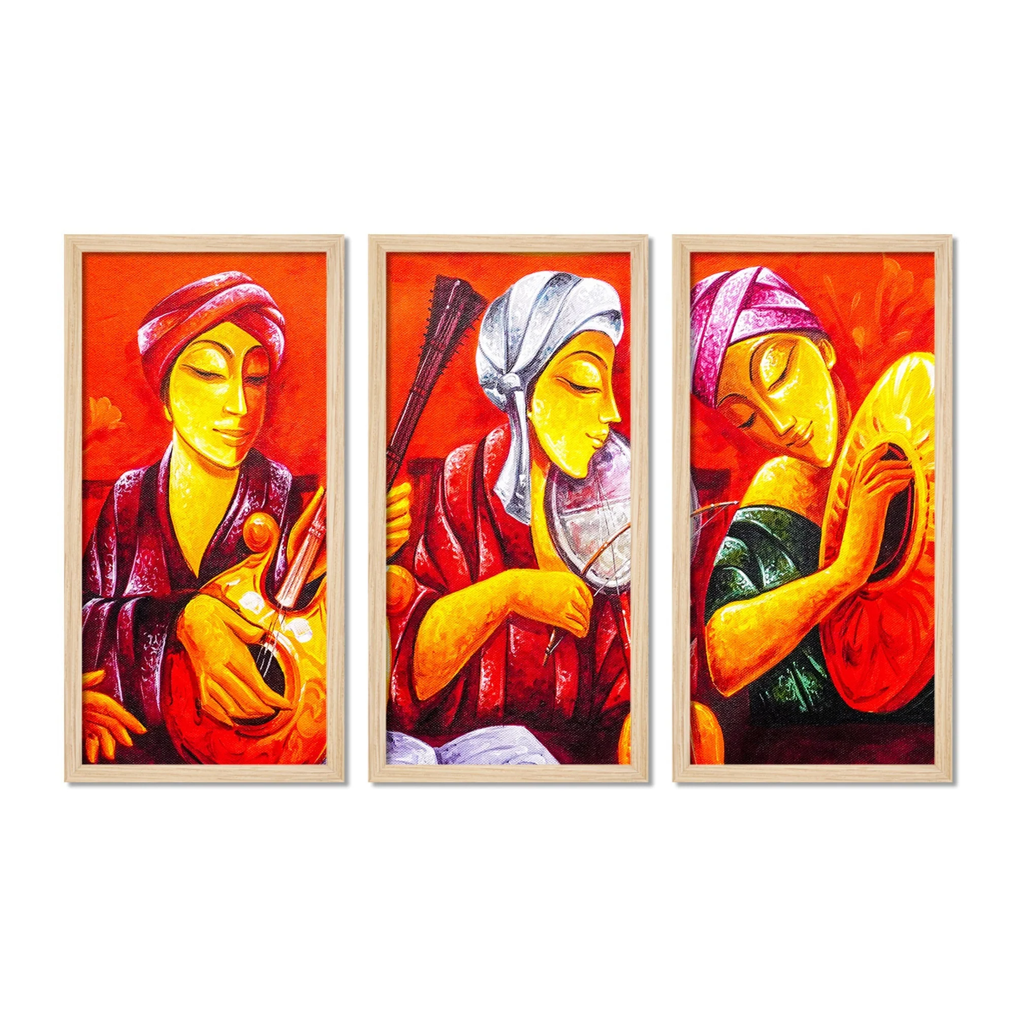 Musicians Playing Instruments Wall Frame Set of Three - Image 4